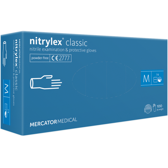 Mănuși de nitril violet Nitrylex fără pudră M 100 buc.