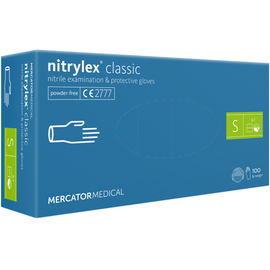 Mănuși de nitril violet Nitrylex fără pudră S 100 buc.