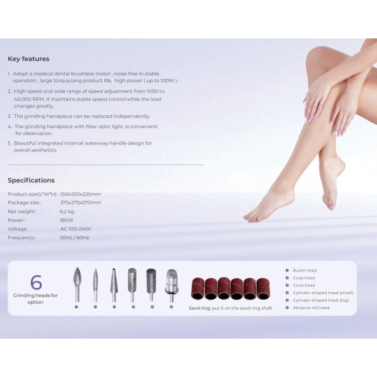 Aparat de pedichiura Silverfox® N-02 – Freza profesionala pentru pedichiura Aparat de pedichiura Silverfox® N-02 – Freza profesionala pentru pedichiura