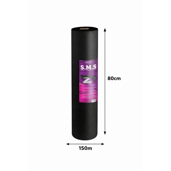 Rola din flizelin negru perforat 0.8 m * 150 m (negru)