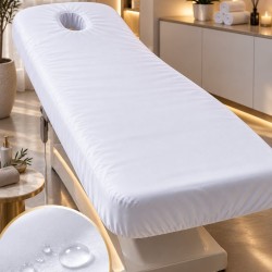 Husa impermeabila pentru canapea de cosmetologie cu deschidere pentru față.