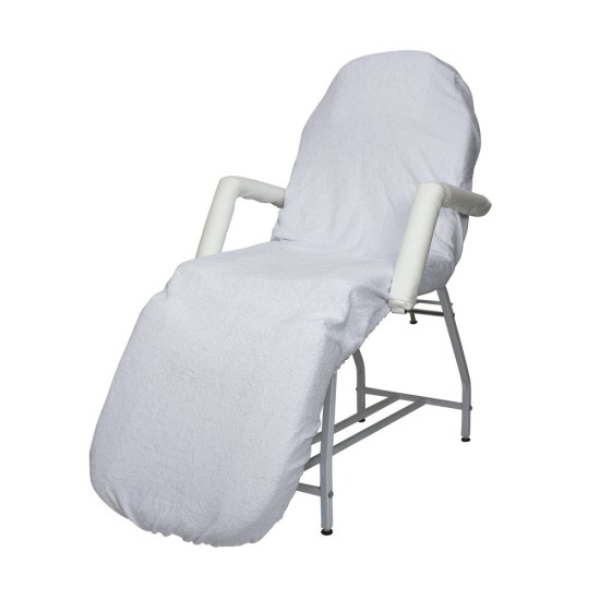 Husa din velur pentru canapea (albă)